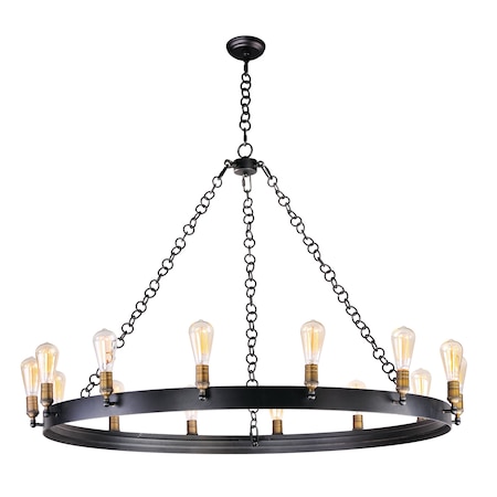 Maxim Lighting Noble 14-Light Chandelier w/Bulbs, Black/Natural Aged Brass 26276BKNAB/BUL